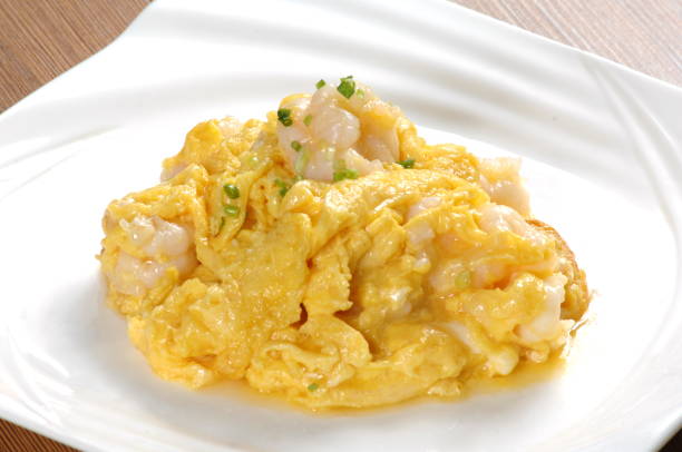 scrambled eggs with shrimp (xia chao dan) scrambled eggs with shrimp (xia chao dan)