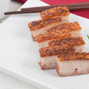 Menu roast pork belly (char siu)