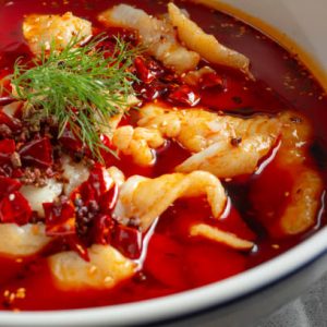 Menu spicy boiled fish (shui zhu yu)