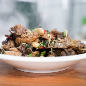 braised chicken with mushrooms (jin zhen gu braised ji)