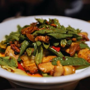 Menu twice cooked pork (hui guo rou)