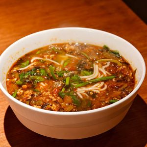 Home yunnan rice noodles with mushrooms (gu shu mi xian)