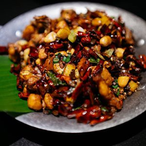 Menu sichuan spicy chicken (la zi ji)